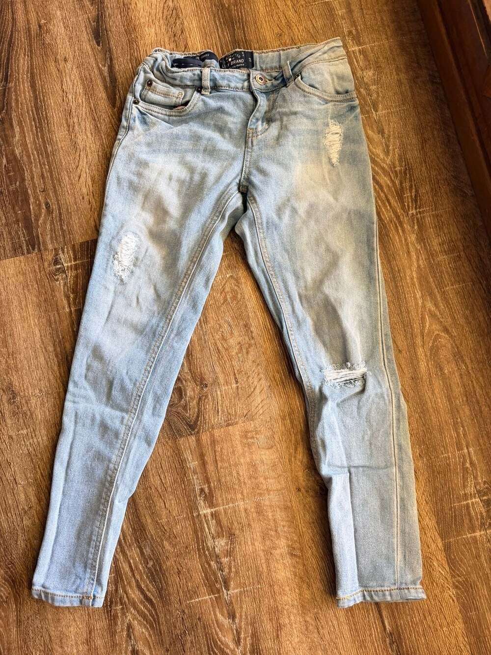 Lucky Brand Zoe Skinny Light Wash Distressed Girls Jeans Size 12